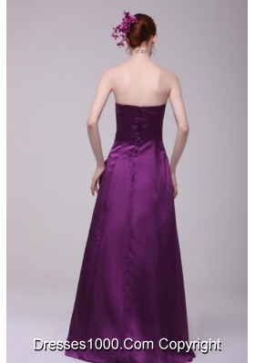 Simple Column Taffeta Purple Dresses For Prom Court with Beading