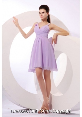 Lilac Straps Mini-length 2013 Dresses For Prom Princess in Chiffon