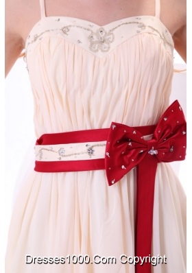 Sweet Champagne Mini-length Chiffon Prom Cocktail Dress For Girls