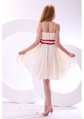 Sweet Champagne Mini-length Chiffon Prom Cocktail Dress For Girls