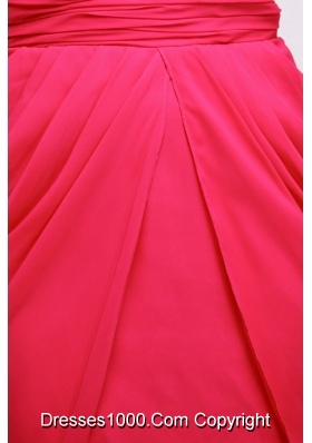 Pretty Coral Red One Shoulder Short Prom Cocktail Dress