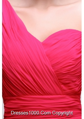 Pretty Coral Red One Shoulder Short Prom Cocktail Dress