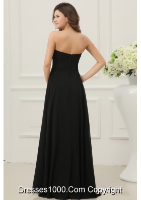 2014 Discount Chiffon Ruching Sweetheart Prom Dress in Black