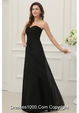 2014 Discount Chiffon Ruching Sweetheart Prom Dress in Black