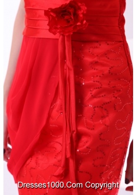 Hot Column Red Strapless Mini-length Cocktail Dress On Sale