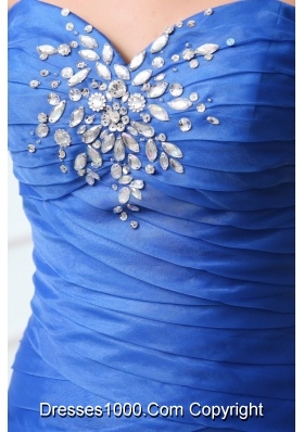 Royal Blue Layered Mermaid Sweetheart Ruched Prom Gown with Beading