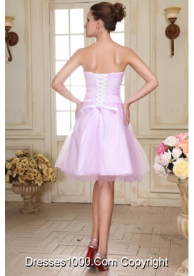 Rhinestone Sweetheart Organza Lavender Prom Gown Dresses