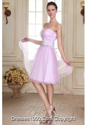 Rhinestone Sweetheart Organza Lavender Prom Gown Dresses