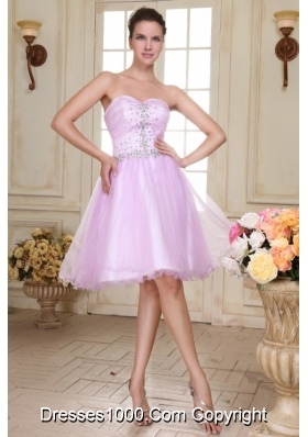 Rhinestone Sweetheart Organza Lavender Prom Gown Dresses