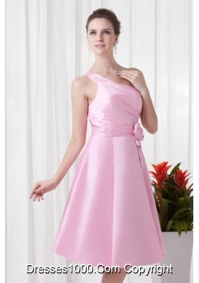 Side Zipper One Shoulder Flowers Prom Homecoming Dresses