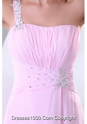 Watteau Train Slit Prom Graduation Dresses with One Shoulder