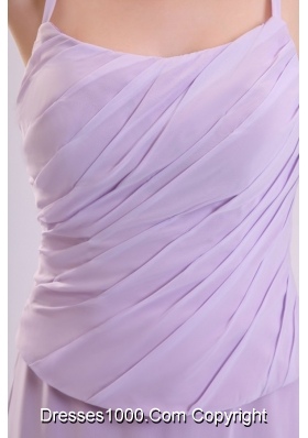 Cheap Straps Ruched Lavender Zipper Up Prom Party Dresses