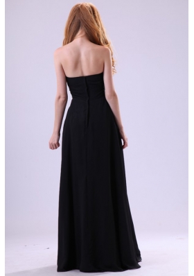 Elegant Strapless Beaded Ruche Prom Celebrity Dress in Black