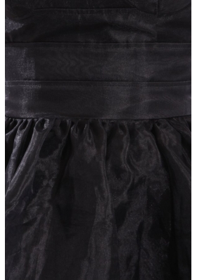 Classic Strapless Black Organza Short Dresses for Prom Court