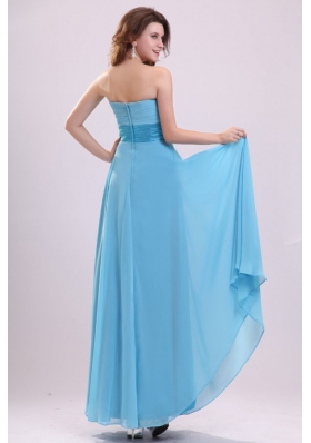 Zipper Up Sweetheart Beading Baby Blue Dresses for JS Prom