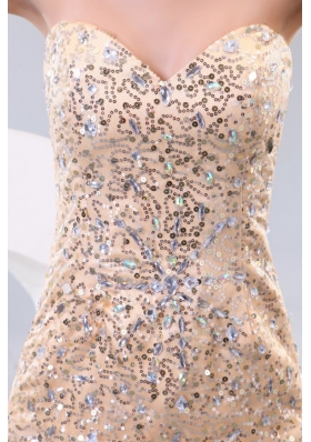 Chapel Train Sweetheart Beading Sequin Prom Dama Dresses