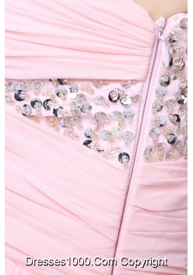 Baby Pink Princess Full Length Chiffon Prom Dresses for Women