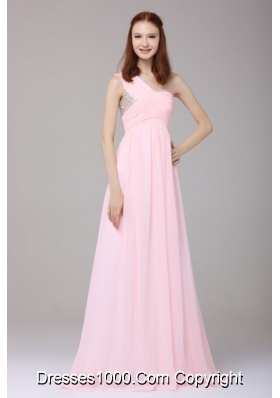 Baby Pink Princess Full Length Chiffon Prom Dresses for Women
