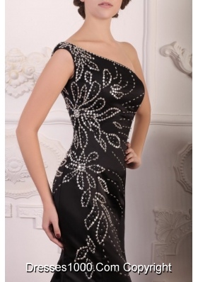 Mermaid Beading Prom Graduation Dresses with One Shoulder