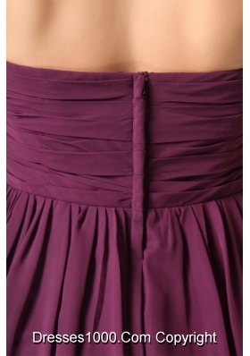 Beautiful Sweetheart Ruched Chiffon Purple Prom Party Dress