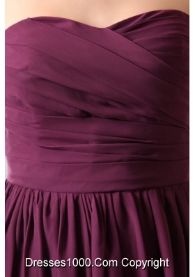 Beautiful Sweetheart Ruched Chiffon Purple Prom Party Dress