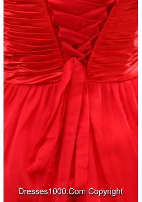 High Low Straps Rhinestone Layers Red Prom Nightclub Dress