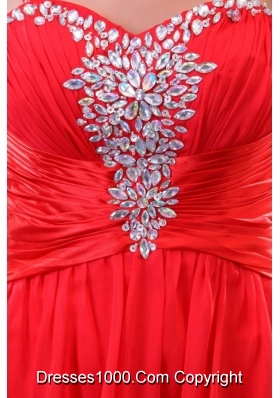 High Low Straps Rhinestone Layers Red Prom Nightclub Dress