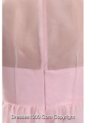 Lovely Baby Pink A-line Scoop Prom Holiday Dress with Appliques