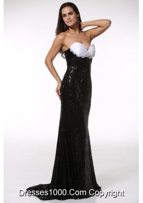 Gorgeous Mermaid Sequin Prom Celebrity Dress with Brush Train