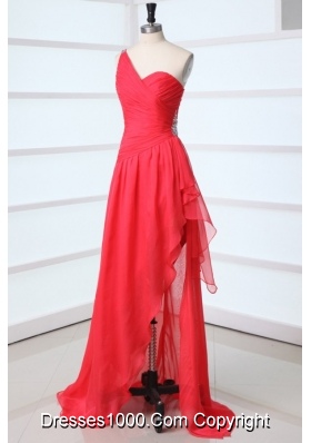 Chic Single Shoulder Asymmetrical Chiffon Prom Cocktail Dresses