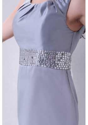 Discount Mini-length Scoop Prom Dama Dresses with Sequin Waist