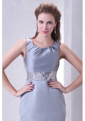 Discount Mini-length Scoop Prom Dama Dresses with Sequin Waist