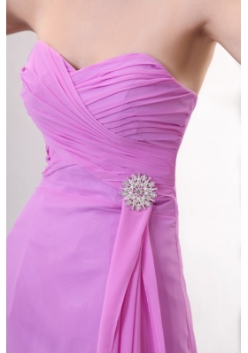 Chic Ruched Empire Chiffon Prom Formal Dress with Sweep Train