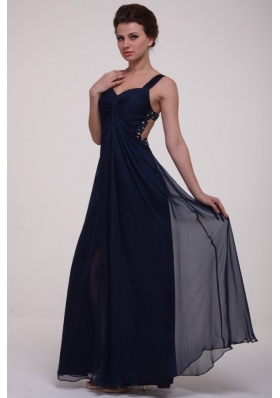 Chic Navy Blue Empire Chiffon Prom Formal Dress with Cool Back