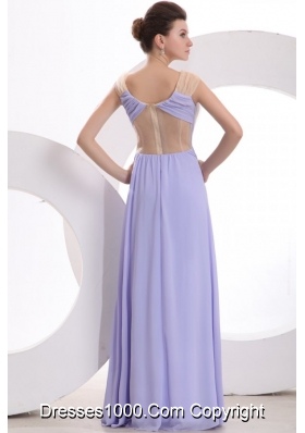 Vintage V-neck A-line Full Length Chiffon Prom Celebrity Dresses