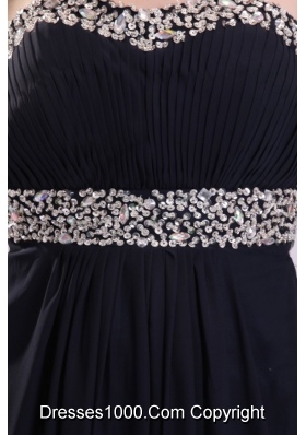 Empire Sequins Decorated Chiffon Prom Dresses with Brush Train