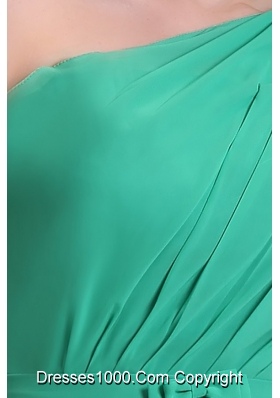 Turquoise One Shoulder Knee-length Chiffon Prom Cocktail Dress