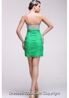 Hot Seller Beaded Sexy Mini-length Green Prom Cocktail Dress