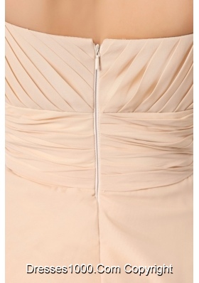 Champagne Knee-length Chiffon Prom Formal Party with Ruche