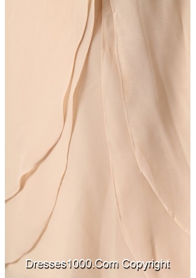 Champagne Knee-length Chiffon Prom Formal Party with Ruche