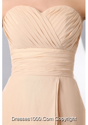 Champagne Knee-length Chiffon Prom Formal Party with Ruche