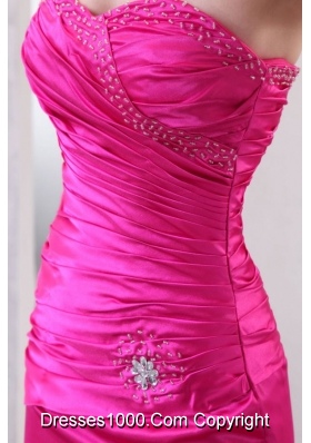 Sexy Hot Pink Prom Dress with Sweetheart Neckline and Slit on Skirt