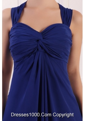 Wide Straps Empire Chiffon Prom Bridesmaid Dresses with Sweep Train