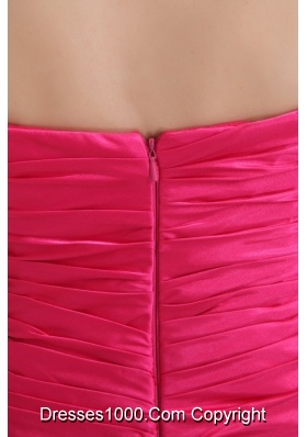 Sexy Hot Pink Sweetheart Ruching Mini-length Prom Cocktail Dress