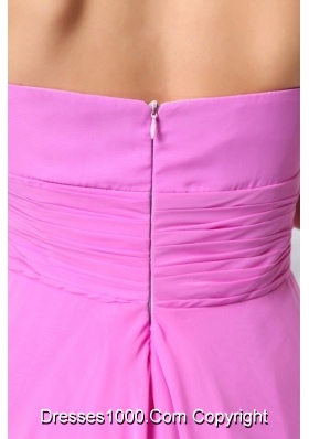 Simple Lilac Halter Top Ruching Knee-length Chiffon Prom Gown Dress