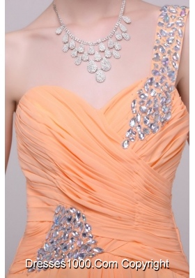 Diamonds One Shoulder Chiffon Prom Holiday Dresses with Tail