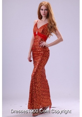 Sexy Red Sequins Prom Dress with Paillette On Sale