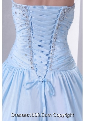 Sassy Princess Light Blue Prom Celebrity Dress Decorated with Beading