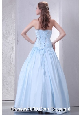 Sassy Princess Light Blue Prom Celebrity Dress Decorated with Beading