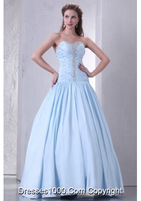 Sassy Princess Light Blue Prom Celebrity Dress Decorated with Beading